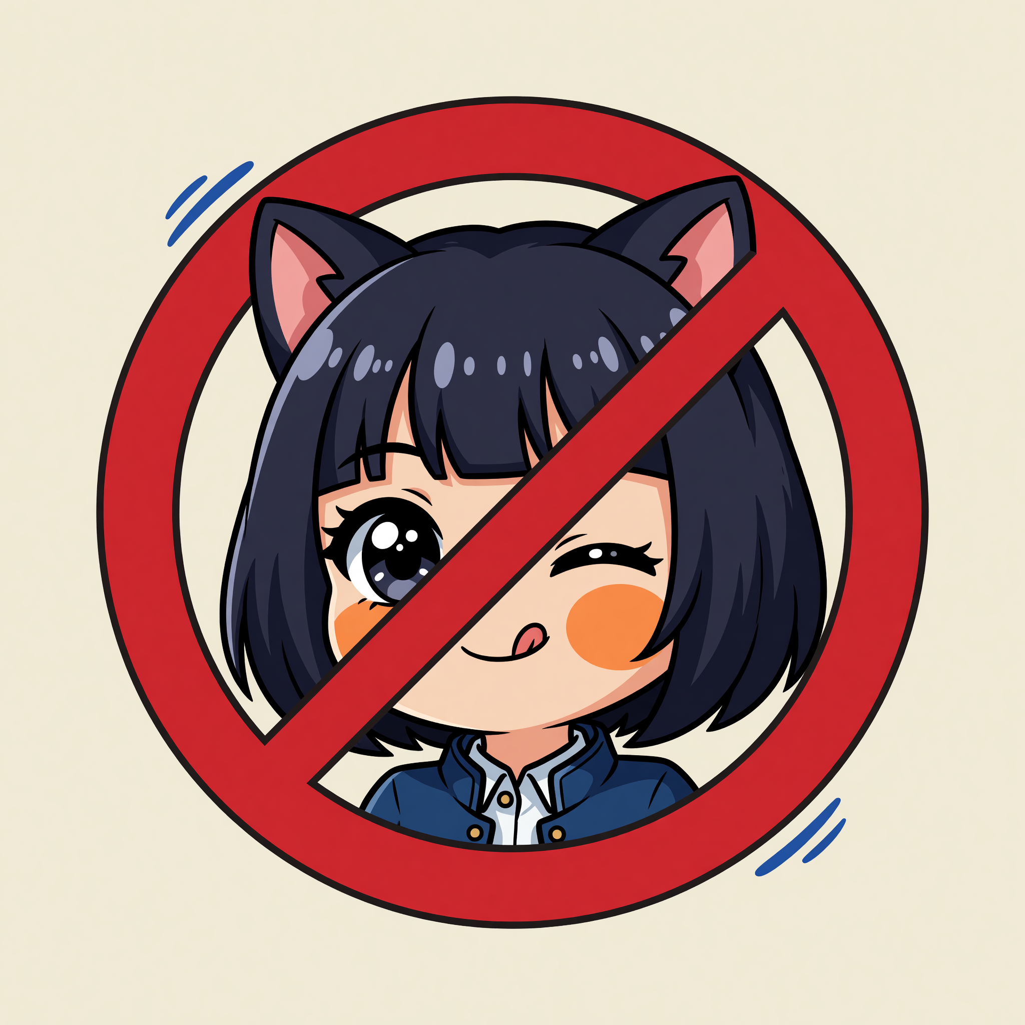 Nopeの猫マスコットと禁止記号